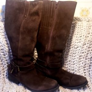 Clarks brown suede tall boots